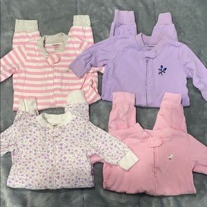 5 Baby Girl Footless Zip Sleep & Play